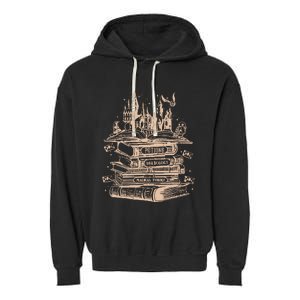 Wizard Bookshop Twosided Wizard Castle Book Garment-Dyed Fleece Hoodie