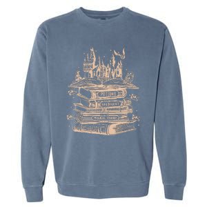 Wizard Bookshop Twosided Wizard Castle Book Garment-Dyed Sweatshirt