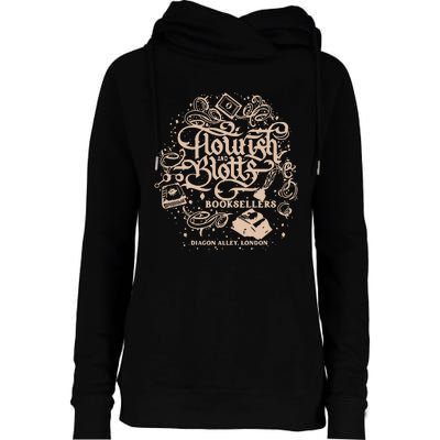 Wizard Bookshop Twosided Wizard Castle Book Womens Funnel Neck Pullover Hood