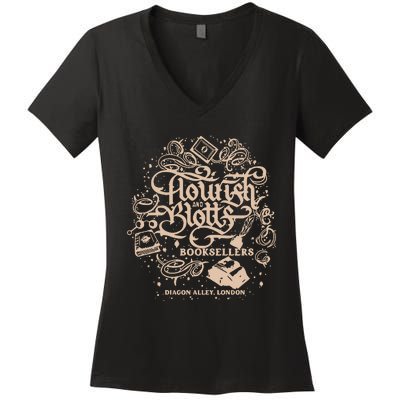 Wizard Bookshop Twosided Wizard Castle Book Women's V-Neck T-Shirt