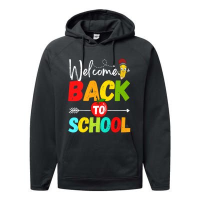 Welcome Back to School 2022 Cute Teachers Students First Day Performance Fleece Hoodie