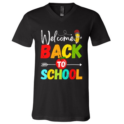 Welcome Back to School 2022 Cute Teachers Students First Day V-Neck T-Shirt