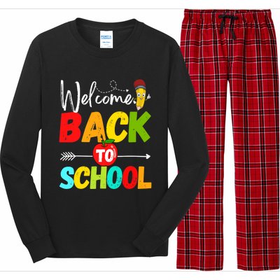 Welcome Back to School 2022 Cute Teachers Students First Day Long Sleeve Pajama Set