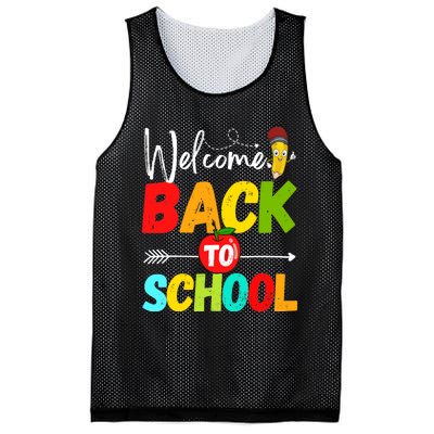 Welcome Back to School 2022 Cute Teachers Students First Day Mesh Reversible Basketball Jersey Tank