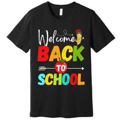 Welcome Back to School 2022 Cute Teachers Students First Day Premium T-Shirt