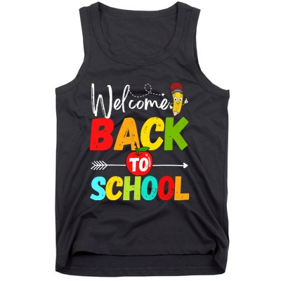 Welcome Back to School 2022 Cute Teachers Students First Day Tank Top