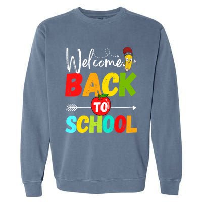 Welcome Back to School 2022 Cute Teachers Students First Day Garment-Dyed Sweatshirt