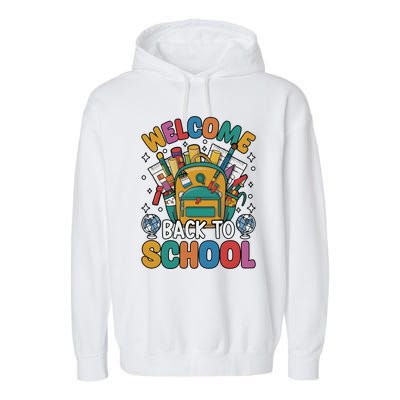 Welcome Back To School Garment-Dyed Fleece Hoodie