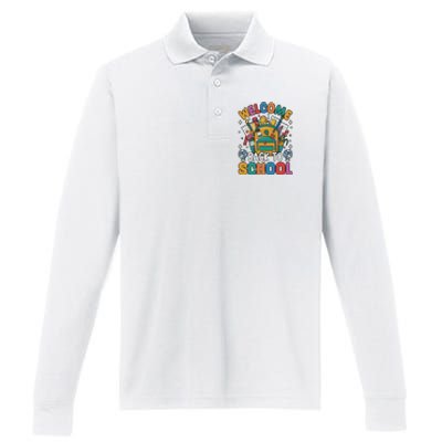 Welcome Back To School Performance Long Sleeve Polo