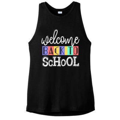 Welcome Back To School First Day of School Teachers Gifts Ladies PosiCharge Tri-Blend Wicking Tank