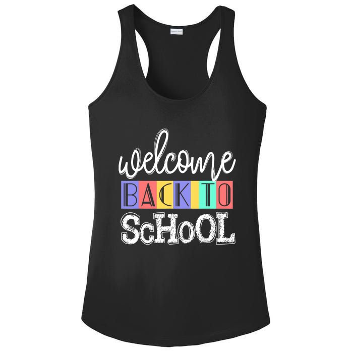 Welcome Back To School First Day of School Teachers Gifts Ladies PosiCharge Competitor Racerback Tank