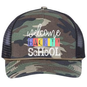 Welcome Back To School First Day Of School Teachers Gifts Retro Rope Trucker Hat Cap