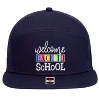 Welcome Back To School First Day Of School Teachers Gifts 7 Panel Mesh Trucker Snapback Hat