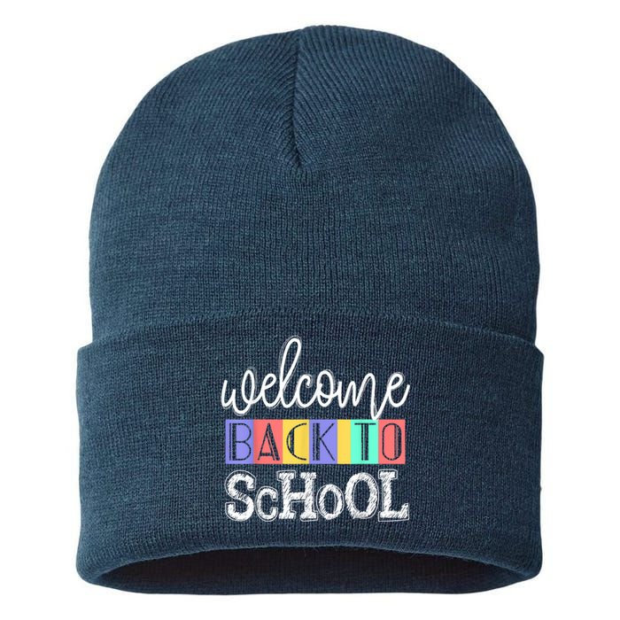 Welcome Back To School First Day Of School Teachers Gifts Sustainable Knit Beanie