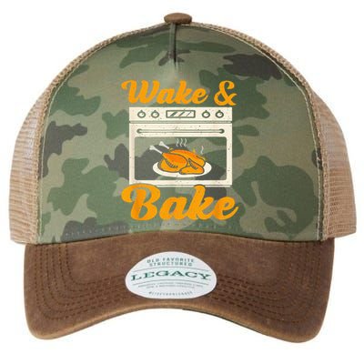 Wake Bake Turkey Feast Meal Dinner Chef Funny Thanksgiving Legacy Tie Dye Trucker Hat