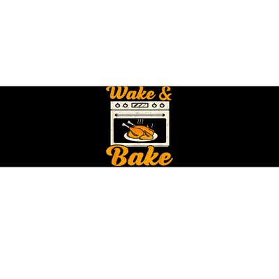 Wake Bake Turkey Feast Meal Dinner Chef Funny Thanksgiving Bumper Sticker