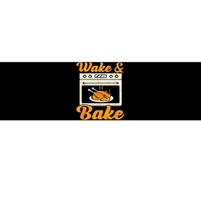 Wake Bake Turkey Feast Meal Dinner Chef Funny Thanksgiving Bumper Sticker