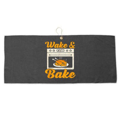 Wake Bake Turkey Feast Meal Dinner Chef Funny Thanksgiving Large Microfiber Waffle Golf Towel