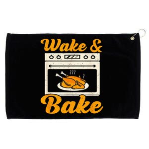 Wake Bake Turkey Feast Meal Dinner Chef Funny Thanksgiving Grommeted Golf Towel