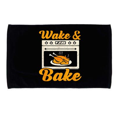 Wake Bake Turkey Feast Meal Dinner Chef Funny Thanksgiving Microfiber Hand Towel