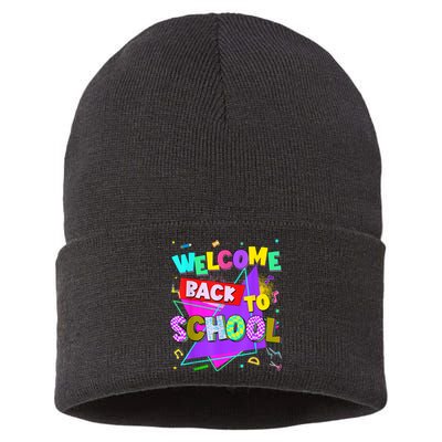 Welcome Back To School Back To School Teachers Sustainable Knit Beanie