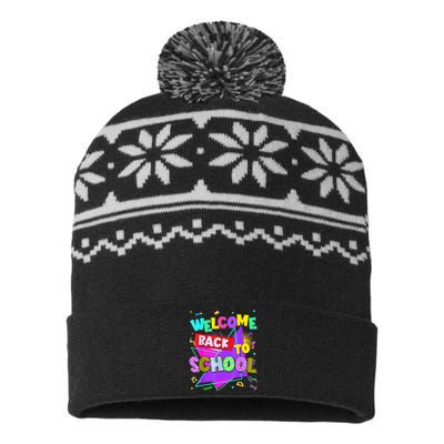 Welcome Back To School Back To School Teachers USA-Made Snowflake Beanie