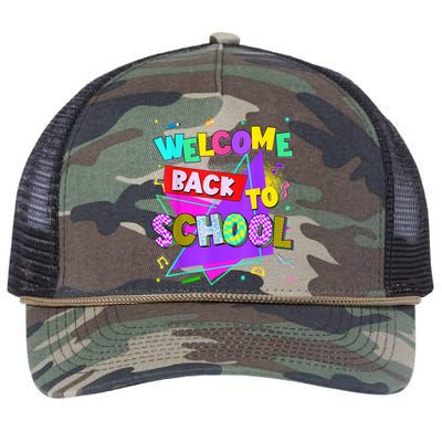 Welcome Back To School Back To School Teachers Retro Rope Trucker Hat Cap