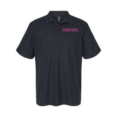 WorldS Best Talking Stage Apparel Softstyle Adult Sport Polo