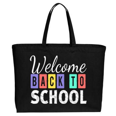 Welcome Back To School First Day of School Teachers Cotton Canvas Jumbo Tote