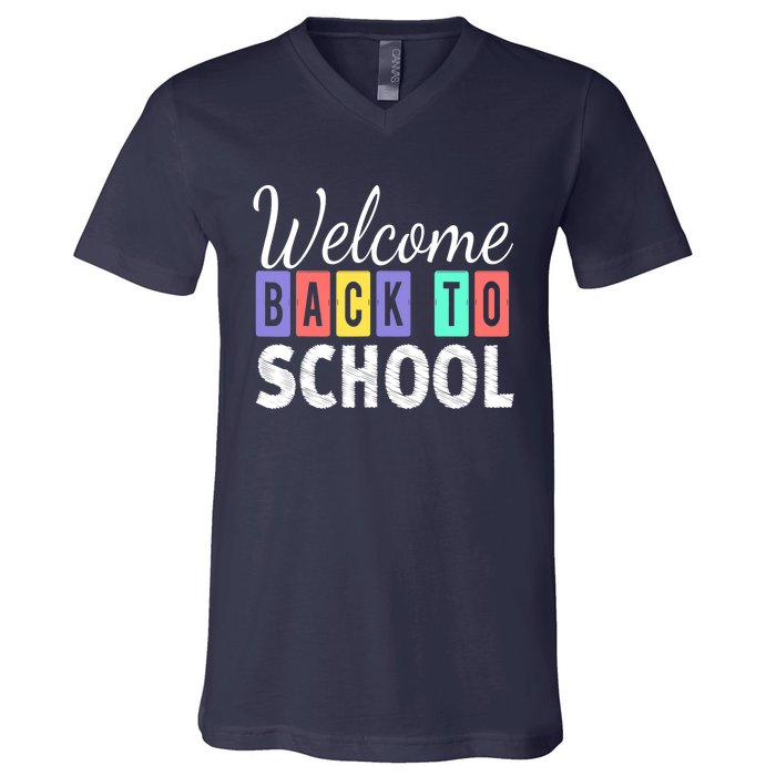 Welcome Back To School First Day of School Teachers V-Neck T-Shirt