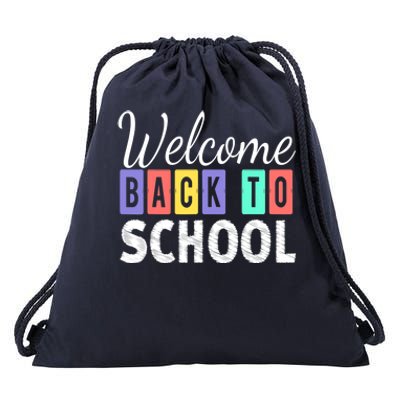 Welcome Back To School First Day of School Teachers Drawstring Bag