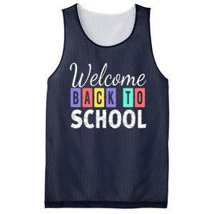 Welcome Back To School First Day of School Teachers Mesh Reversible Basketball Jersey Tank