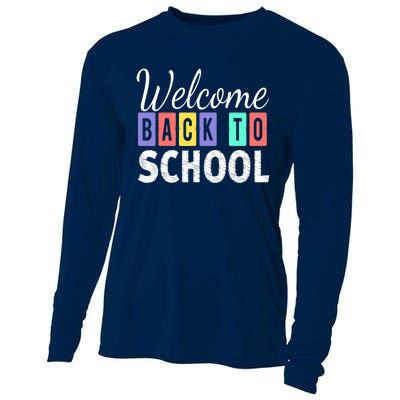 Welcome Back To School First Day of School Teachers Cooling Performance Long Sleeve Crew