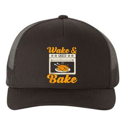 Wake Bake Turkey Feast Meal Dinner Chef Yupoong Adult 5-Panel Trucker Hat