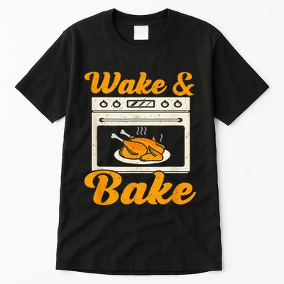 Wake Bake Turkey Feast Meal Dinner Chef Tall T-Shirt