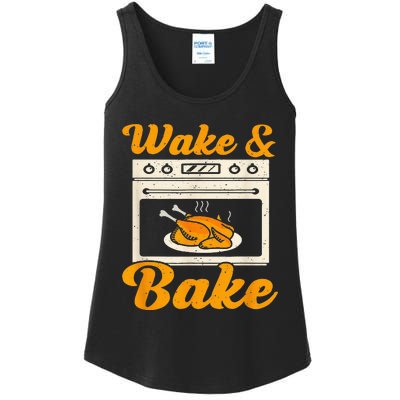 Wake Bake Turkey Feast Meal Dinner Chef Ladies Essential Tank