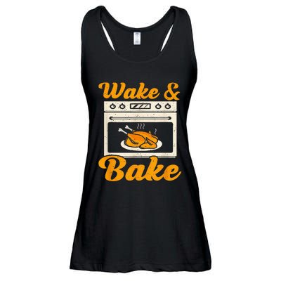 Wake Bake Turkey Feast Meal Dinner Chef Ladies Essential Flowy Tank