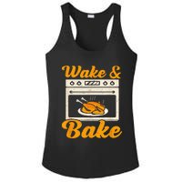 Wake Bake Turkey Feast Meal Dinner Chef Ladies PosiCharge Competitor Racerback Tank