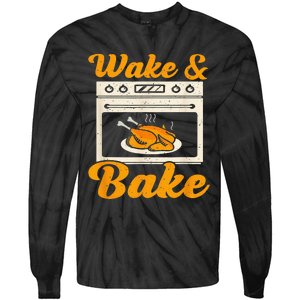 Wake Bake Turkey Feast Meal Dinner Chef Tie-Dye Long Sleeve Shirt