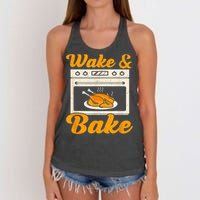 Wake Bake Turkey Feast Meal Dinner Chef Women's Knotted Racerback Tank