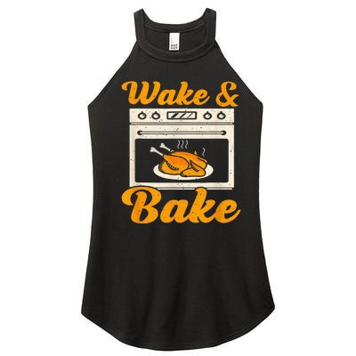 Wake Bake Turkey Feast Meal Dinner Chef Women's Perfect Tri Rocker Tank