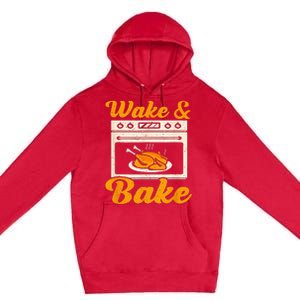 Wake Bake Turkey Feast Meal Dinner Chef Premium Pullover Hoodie