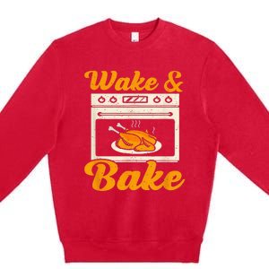 Wake Bake Turkey Feast Meal Dinner Chef Premium Crewneck Sweatshirt