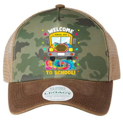 Welcome Back To School Funny Outfit School Bus Driver Legacy Tie Dye Trucker Hat