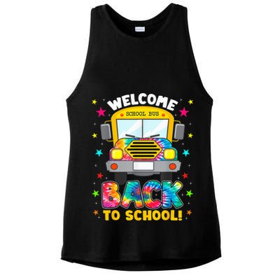 Welcome Back To School Funny Outfit School Bus Driver Ladies PosiCharge Tri-Blend Wicking Tank