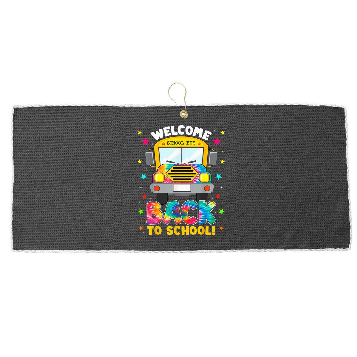 Welcome Back To School Funny Outfit School Bus Driver Large Microfiber Waffle Golf Towel