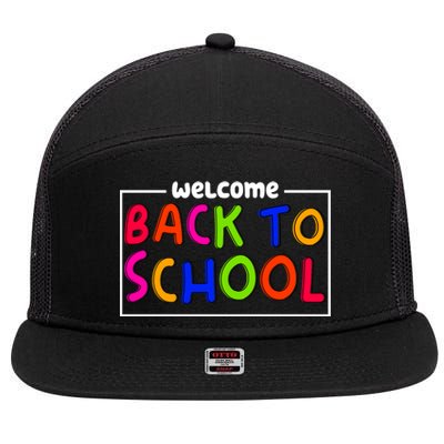 Welcome Back To School 7 Panel Mesh Trucker Snapback Hat