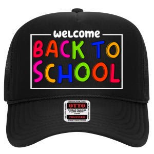 Welcome Back To School High Crown Mesh Back Trucker Hat