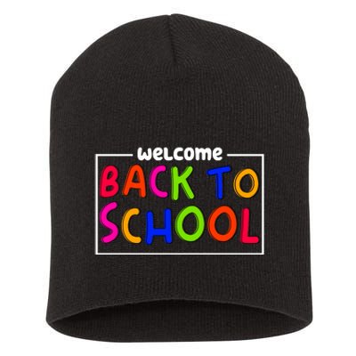 Welcome Back To School Short Acrylic Beanie