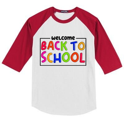 Welcome Back To School Kids Colorblock Raglan Jersey